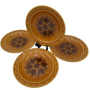 Set/4 Vintage Salad Plates in Golden Harvest by Homer Laughlin 7 1/8"
